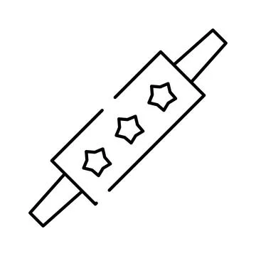 Rolling pin with stars for baking creativity Stock Illustration