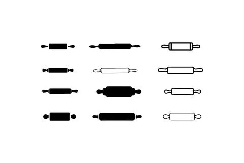 Rolling pin vector icon set for baking. Vector illustration design. Stock Illustration