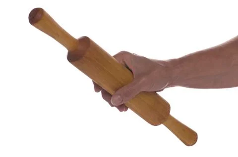 Rolling pin on white Stock Photos