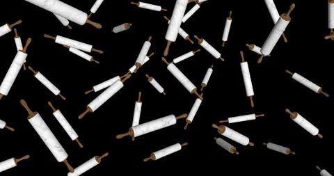 Rolling Pins falling slow motion Video stock 251876764