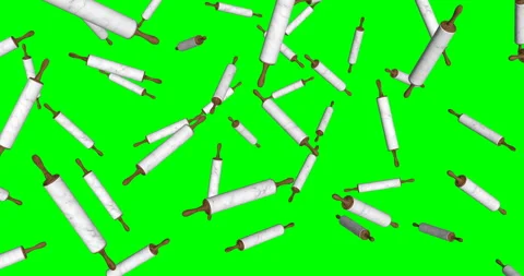 Rolling Pins falling slow motion Video stock 251876866