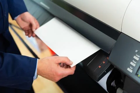 Rolling plotter printer in work Fotos de archivo
