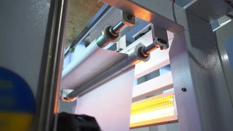 Rolling process transforms polymer sheets into plastic foil Video stock 304427872