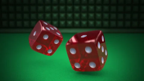 Rolling Red Dice - Snake Eyes Stock Footage 138279620