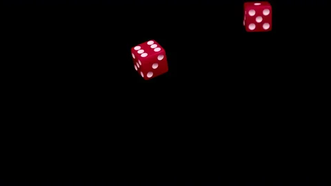 Rolling red dice in ultra slow motion landing on eleven, 1000fps Stock Footage 150765833