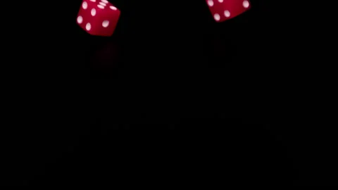 Rolling red dice in ultra slow motion landing on eleven, 1000fps Stock Footage 150767607