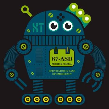 Rolling robot 2 illustration Stock Illustration
