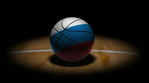 Rolling russian basketball into the light Stock Footage 21890925