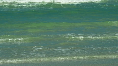 Rolling Sea Waves and Coastal Water Surface Stockbeeldmateriaal 340600841