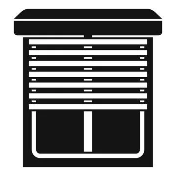 Rolling security shutter garage door icon vector drawing Ilustración de archivo