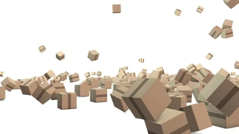 Rolling shipping boxes Video stock 255519300