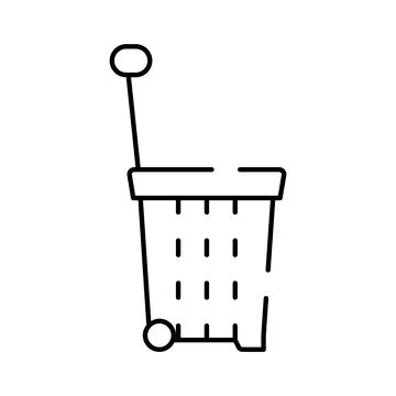 Rolling shopping basket icon for retail commerce Stock Illustration