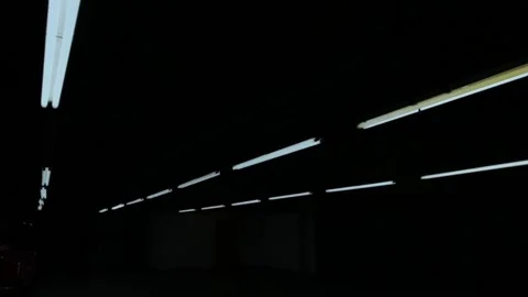 Rolling Shot Fluorescent Lights Liminal ... | Stock Video | Pond5