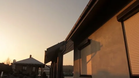 Rolling Shutter Window Stock Footage