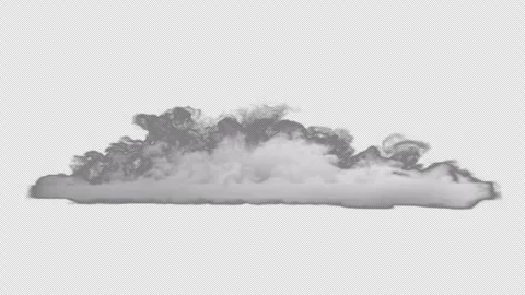 Rolling Smoke Cloud Spreading on Black Background with Alpha Channel Stock Footage 348693816