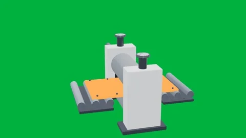 Rolling stand foundry 3d loop green screen 스톡 동영상 342913815