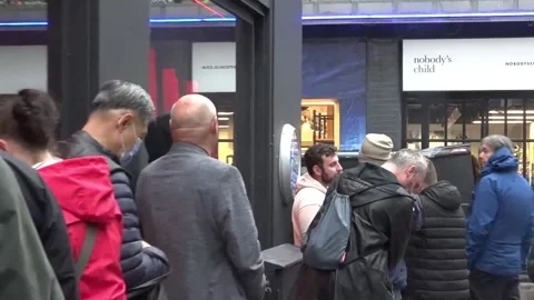 Rolling Stones fans queue in London to buy their new album "Hackney Diamonds", L Video stock 253567148