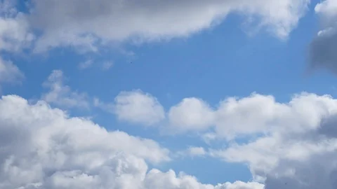 Rolling stormy clouds on blue sky background,speed of nature hd timelapse Video stock 102666694
