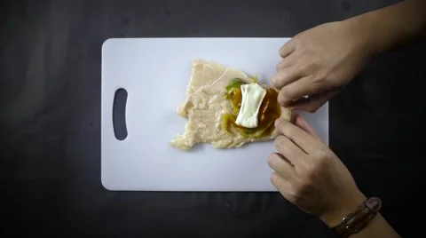 Rolling Stuffed Chicken Breast Stock Footage 61326844