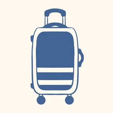 Rolling suitcase icon in flat style. Simple travel luggage illustration for Stock Illustration
