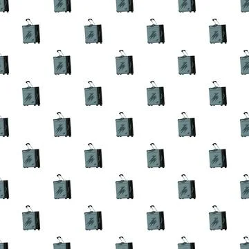 Rolling suitcase seamless pattern for travel and vacation Illustration