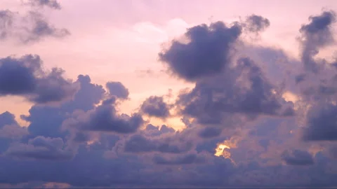 Rolling sunset clouds timelapse motion video Stock Footage 97862981