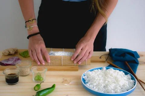 Rolling sushi 스톡 사진
