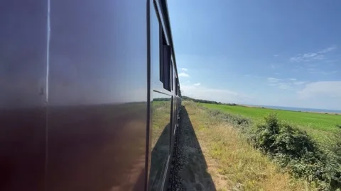 Rolling Through the British Countryside on a Classic Train Stock-Footage 201964102
