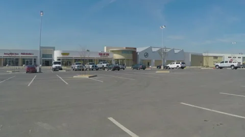 Rolling Through New Strip Mall Shopping Area - Downey CA Stock Footage
