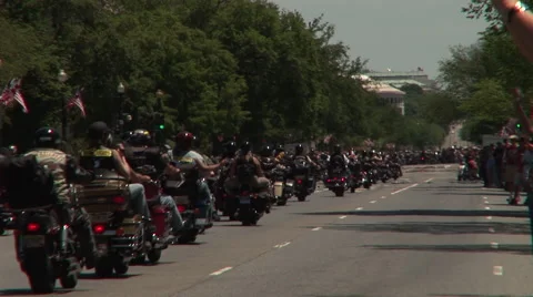 Rolling Thunder parade through Washington DC Video stock 41268559