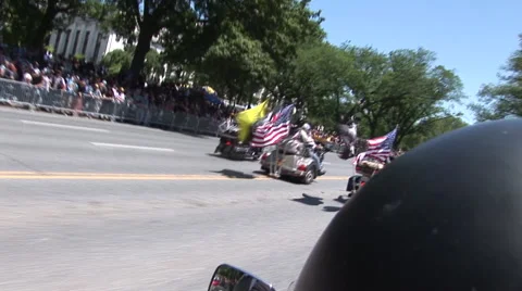 Rolling Thunder rides through Washington DC during Memorial Day weekend Video stock 41292889