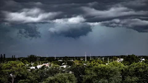 Rolling Thunderstorm Clouds Approaching Stock Footage 167840427