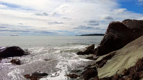 Rolling Tide Over Rocks Stock Footage 160200915