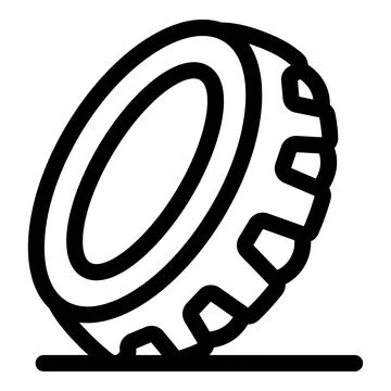 Rolling tire leaving tracks on the ground Stock Illustration