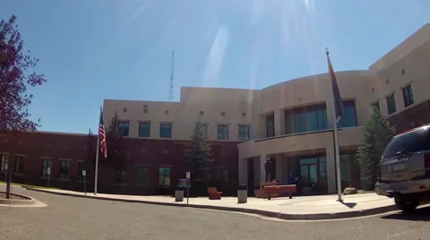 Rolling Toward Police And Sheriff's Department- Flagstaff AZ Stock Footage 41837587
