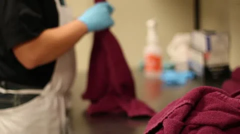 Rolling towels Stock Footage 10588685