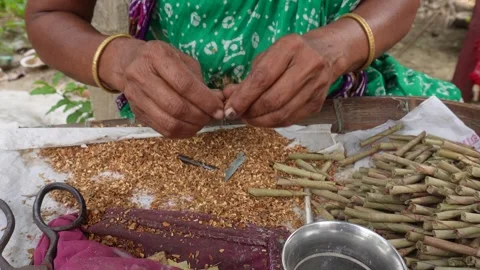 Rolling traditional beedis Stock Footage 342277668