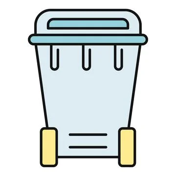 Rolling trash bin storing waste for environmental disposal Stock Illustration