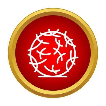 Rolling tumbleweed icon on red round button Ilustración de archivo