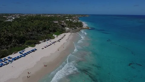 Rolling waves and White Sand Beaches in the Caribbean Stock-Footage 88574675