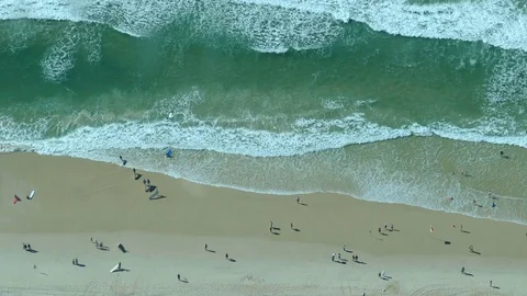 Rolling Waves Breaking On The Beach Stock Footage 78248744