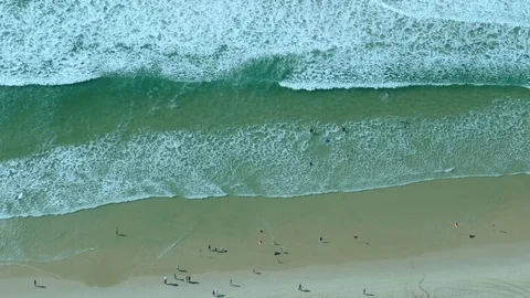 Rolling Waves Breaking On The Beach Stock Footage 78249272
