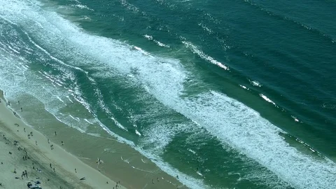 Rolling Waves Breaking On The Beach Stock Footage 78251156