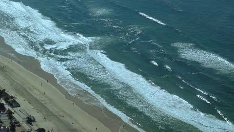 Rolling Waves Breaking On The Beach Stock Footage 78251965