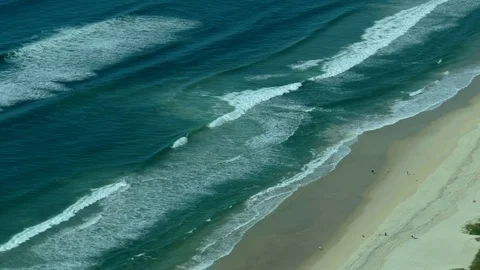 Rolling Waves Breaking On The Beach Stock Footage 78252255