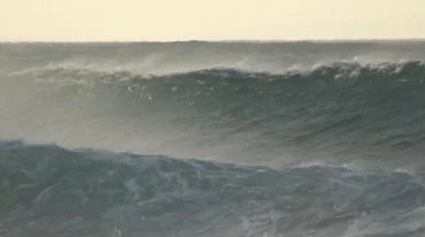 Rolling waves breaking at Byron Bay, Australia Stock Footage 11348310