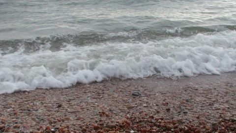 Rolling Waves On Brighton Beach Stock Footage 239349368