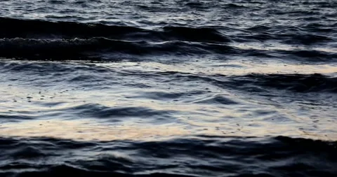 Rolling waves on the lake close up shot Stock Footage 211070011