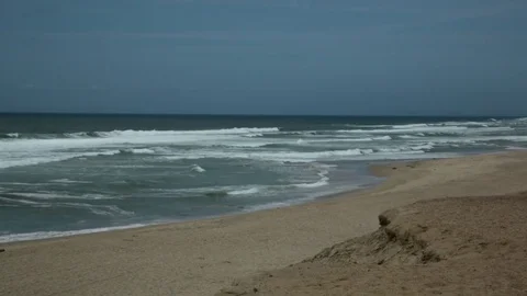 Rolling Waves On Sandy Beach Video stock 85207850