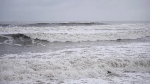 Rolling waves on shore 1 Stock Footage 262788870